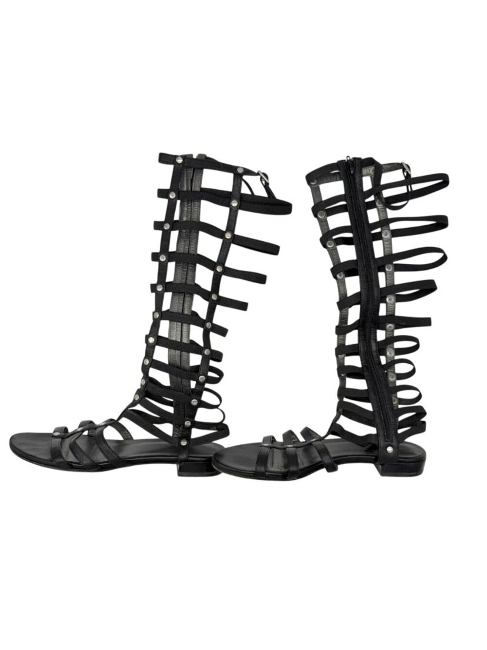 Stuart Weitzman Gladiator Sandal Black Nappa Leather - Size 6 - Picture 8 of 8